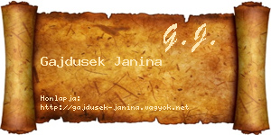 Gajdusek Janina névjegykártya