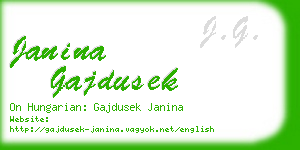 janina gajdusek business card